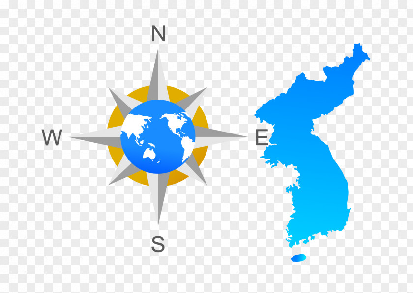 Vector Compass North Korea South Korean War Reunification Division Of PNG