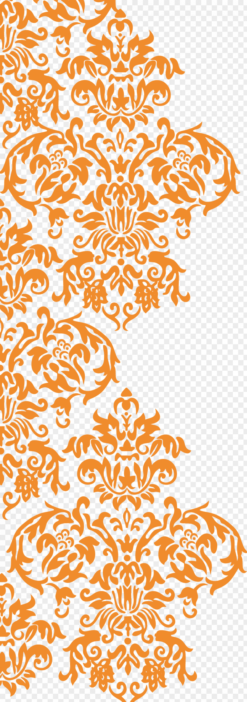 Vector Orange Pattern Wedding Invitation Paper Damask Clip Art PNG