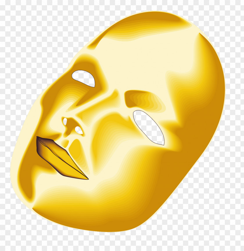 Gold Mask Cartoon Runner Face PNG