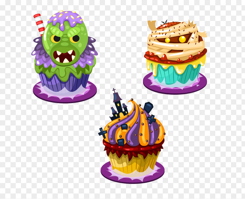 Halloween Cream Cake Cupcake Clip Art PNG