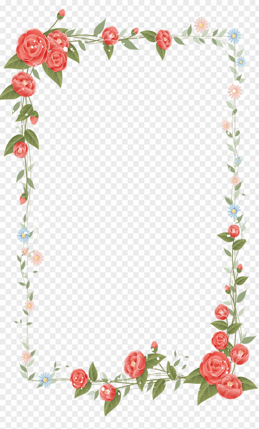 Hand Painted Flower Borders Border Flowers Drawing Clip Art PNG