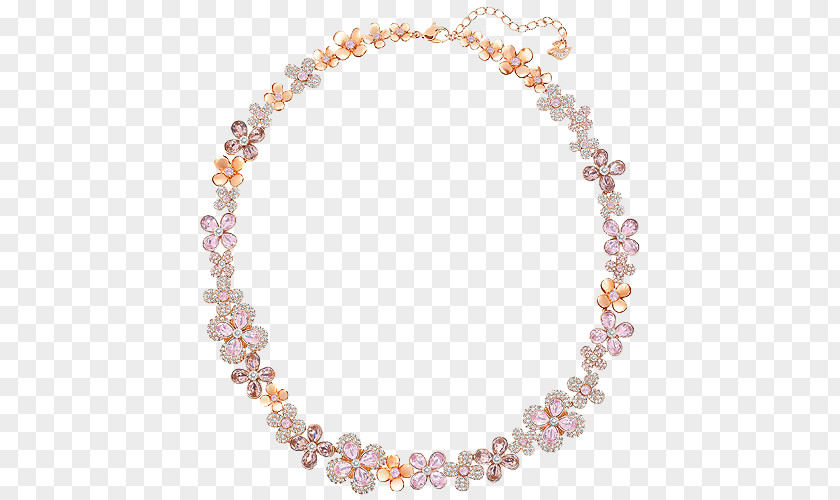 Necklace Swarovski Jewelry Ladies Diamond Flower Stone Elderflower Cordial AG Wreath PNG