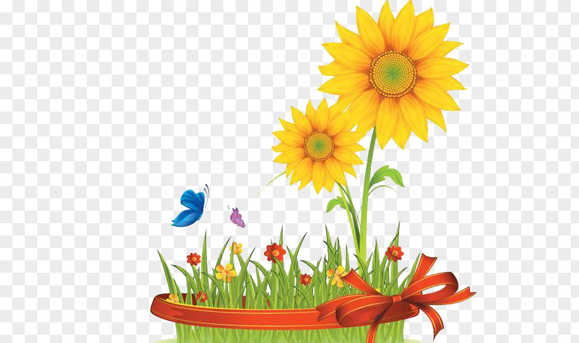 Sunflower Grass Mothers Day Telugu Wish Quotation Birthday PNG