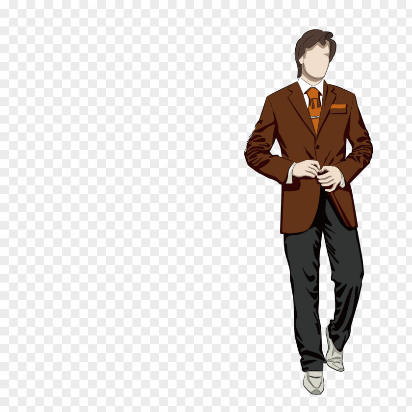 A Man Wearing Suit Fashion Design Model PNG
