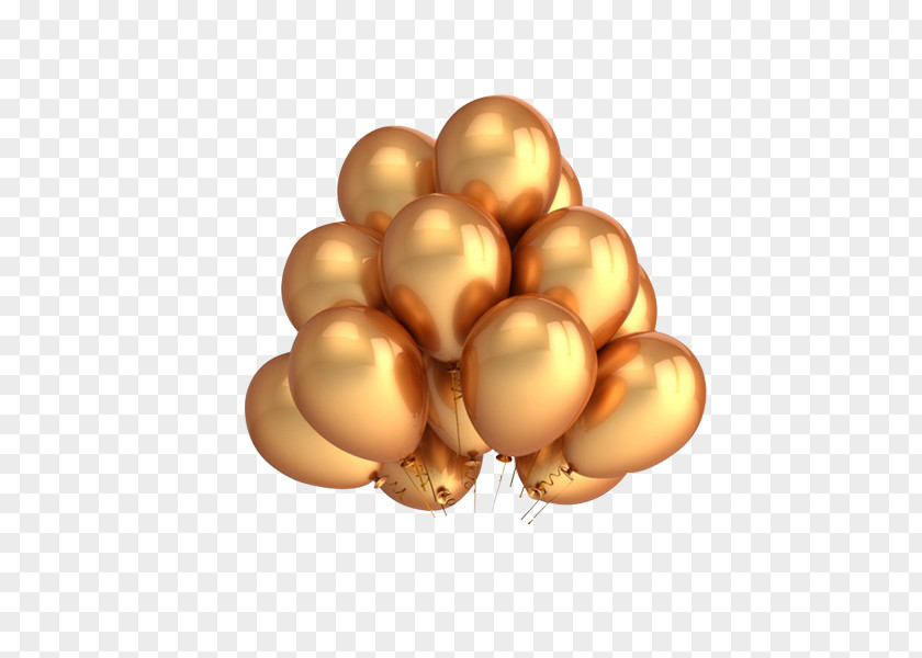 Gold Lightweight Balloon Party Birthday Metallic Color PNG