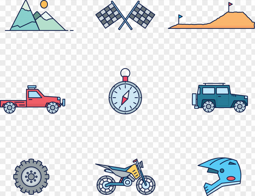 Car And Motorcycle Race Racing Euclidean Vector Icon PNG