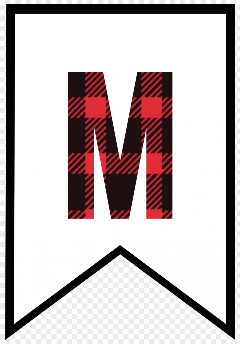 Checkered Flag Letter Tartan Banner Paper PNG