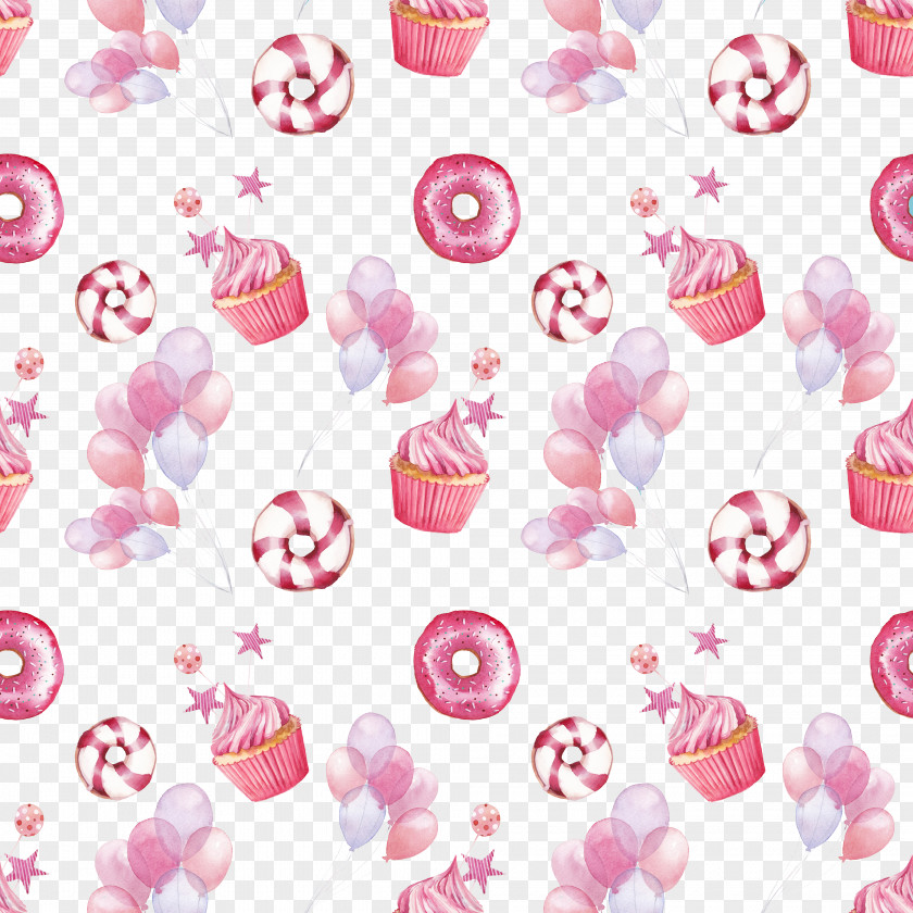 Cute Pink Watercolor Illustration Cupcake Muffin Painting PNG