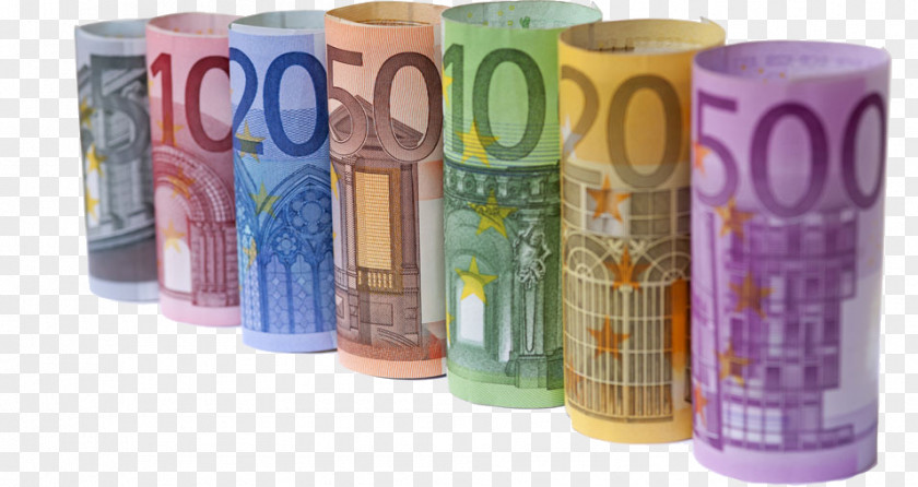 Euro Rolled Up In A Row European Union Money Currency PNG