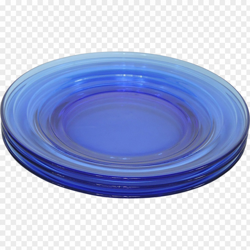 Circle Plastic Platter Cobalt Blue Lid PNG