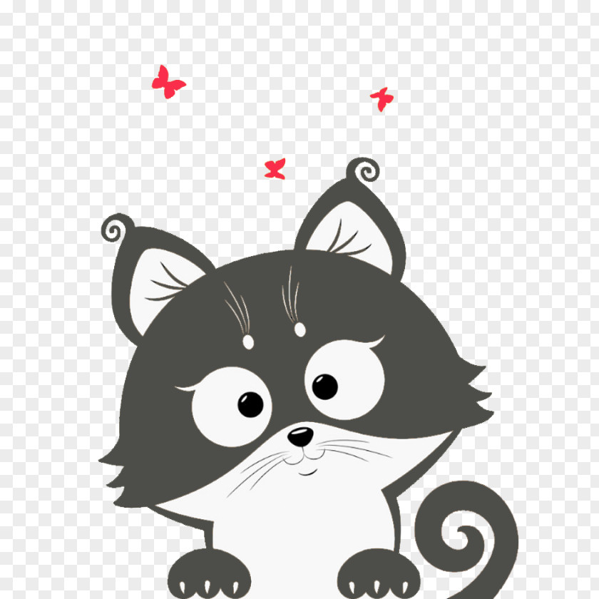 Cute Cartoon Cat Kitten Cuteness Illustration PNG