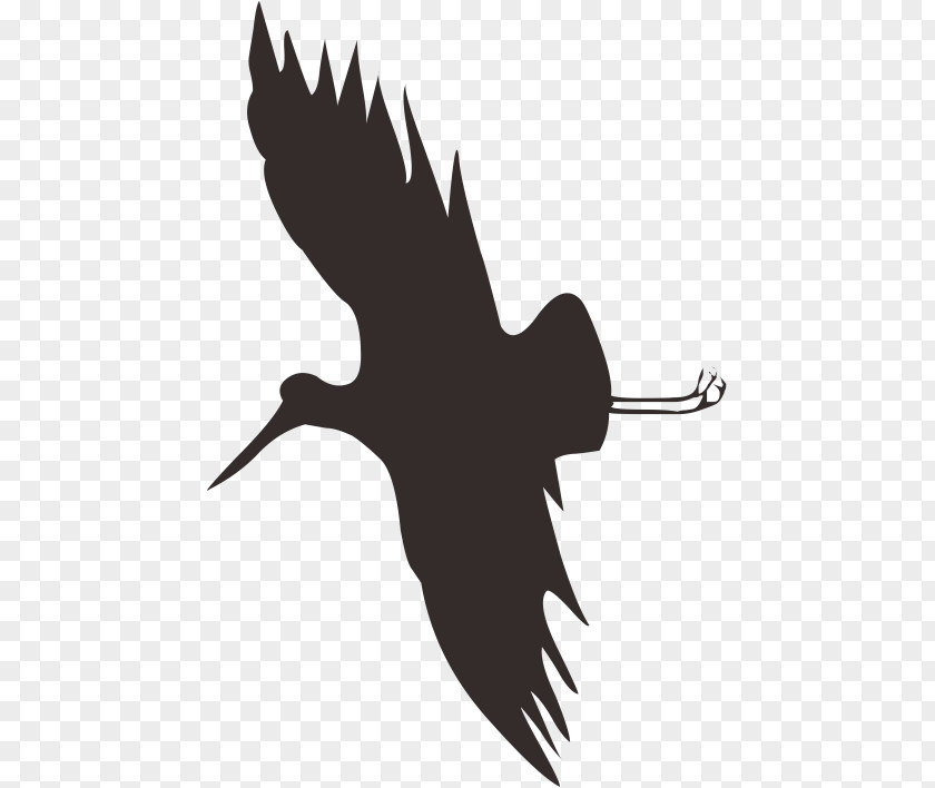 Flying Crane Bird Flight Silhouette PNG