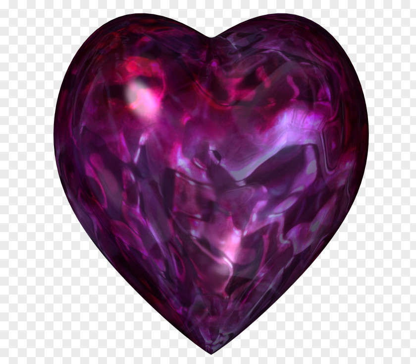 Glass Heart Violet Purple Lilac Magenta Amethyst PNG