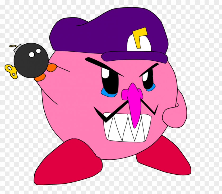 Kirby Super Mario World Waluigi PNG