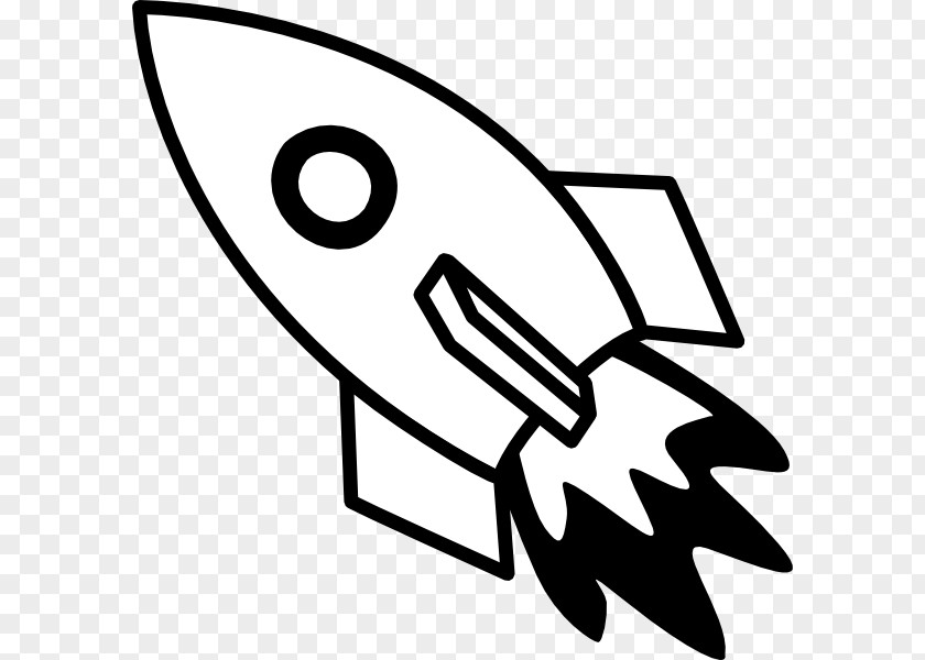 Spaceship Vector Rocket Spacecraft Black And White Clip Art PNG