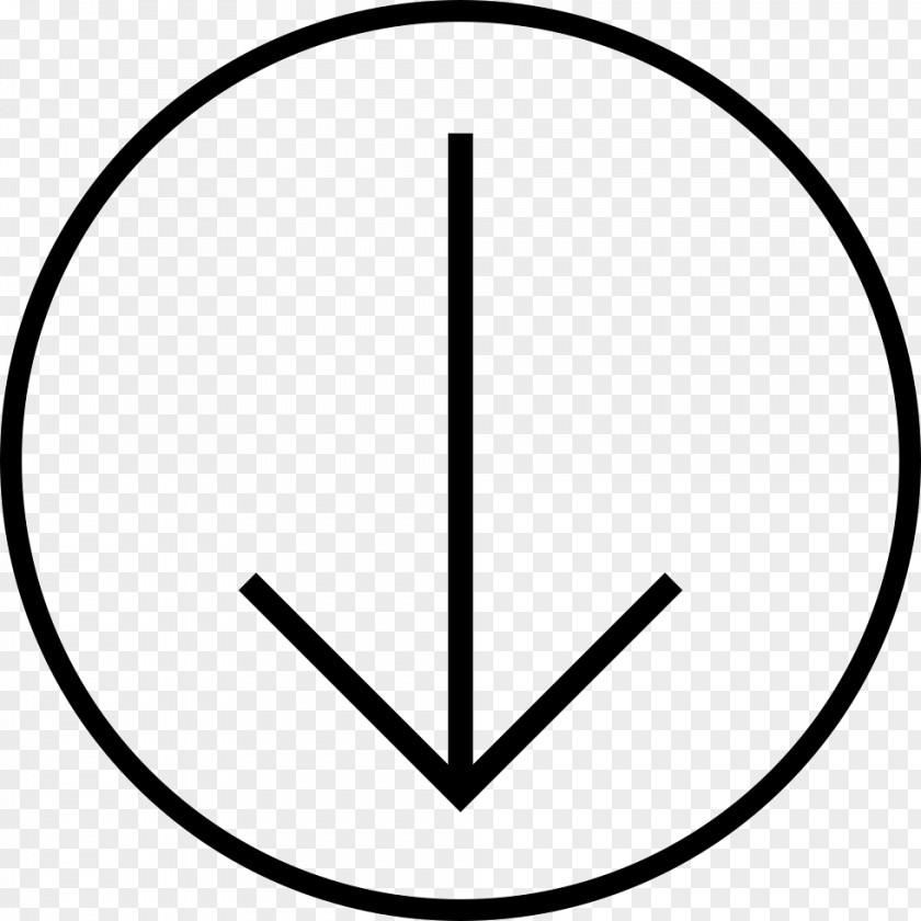 Down Arrow Circle Symbol Cutting Thumbnail PNG