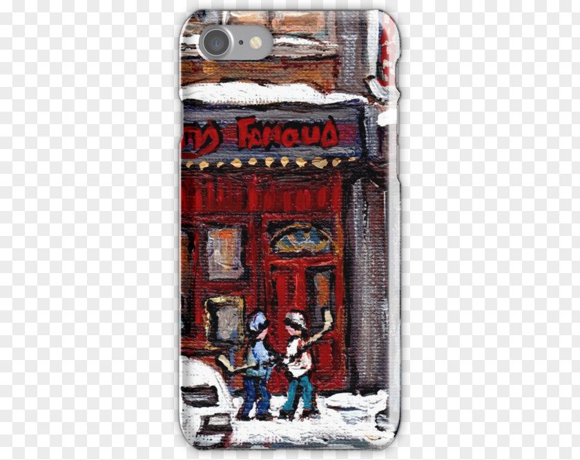 Snow Scene Dunn's Famous Metcalfe Street Painting Art PNG