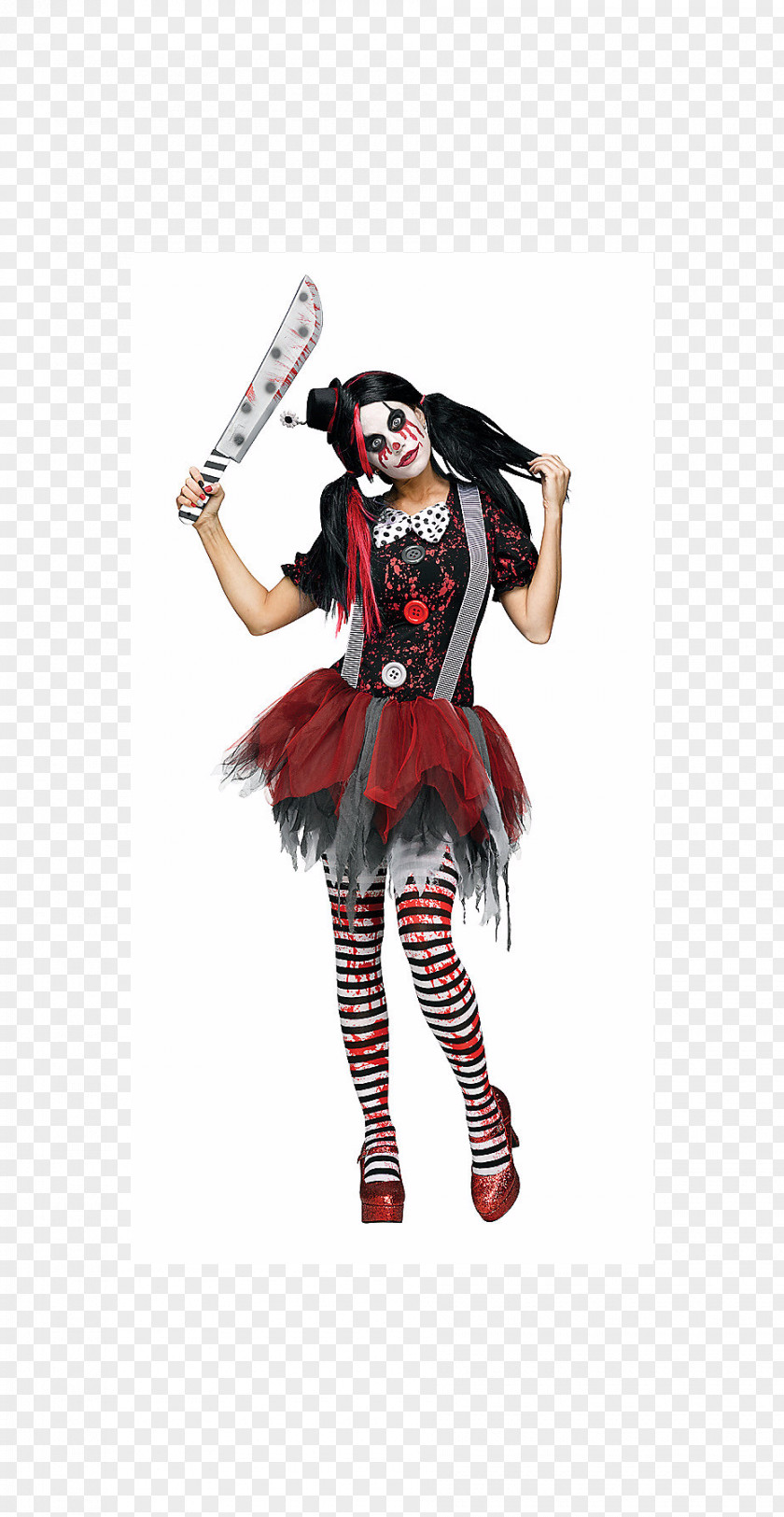 Evil Clown Halloween Costume Spirit Woman PNG