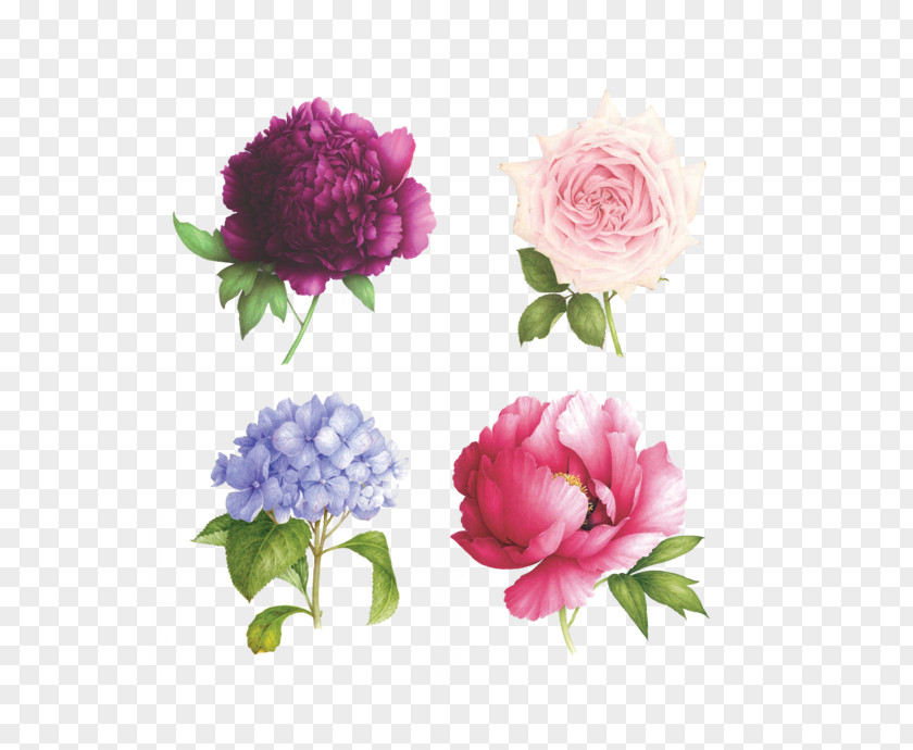 Flower Abziehtattoo Watercolor: Flowers Odor Tattly PNG