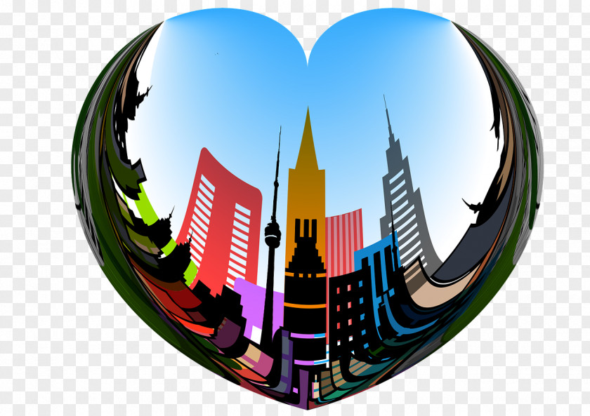 City ​​building Heart Clip Art PNG