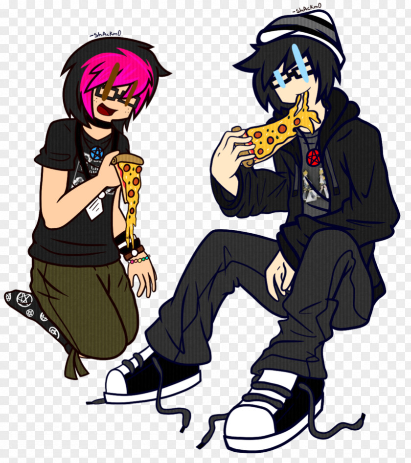 Eating Pizza Human Behavior Black Hair Character Clip Art PNG