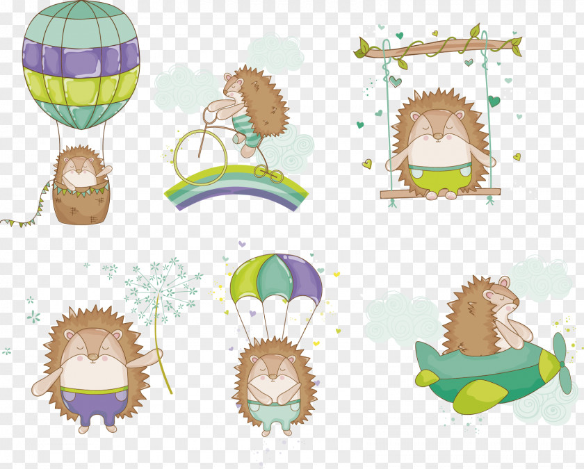 Hedgehog Cartoon Pattern Vector Image Clip Art PNG
