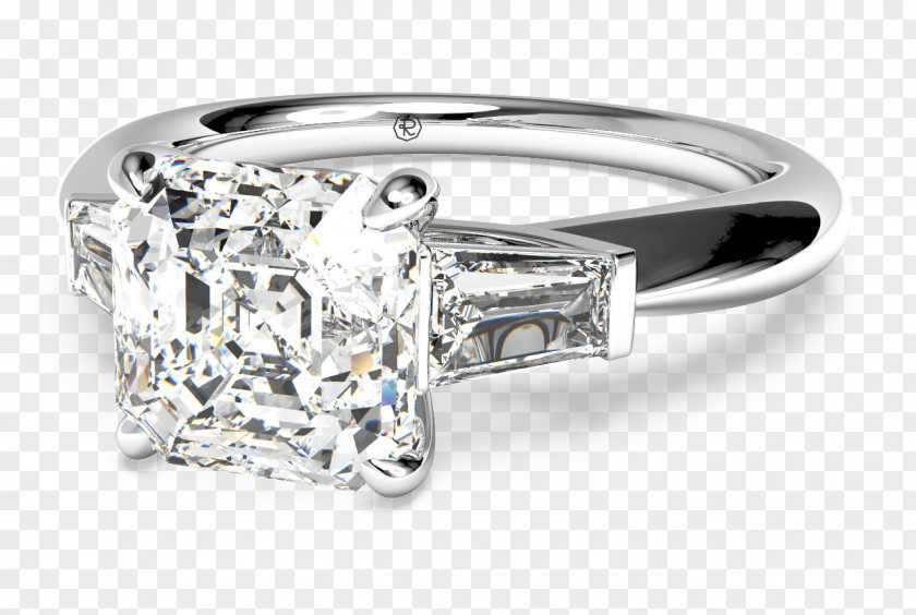 Proposal Ring Baguette Diamond Cut Princess Engagement PNG