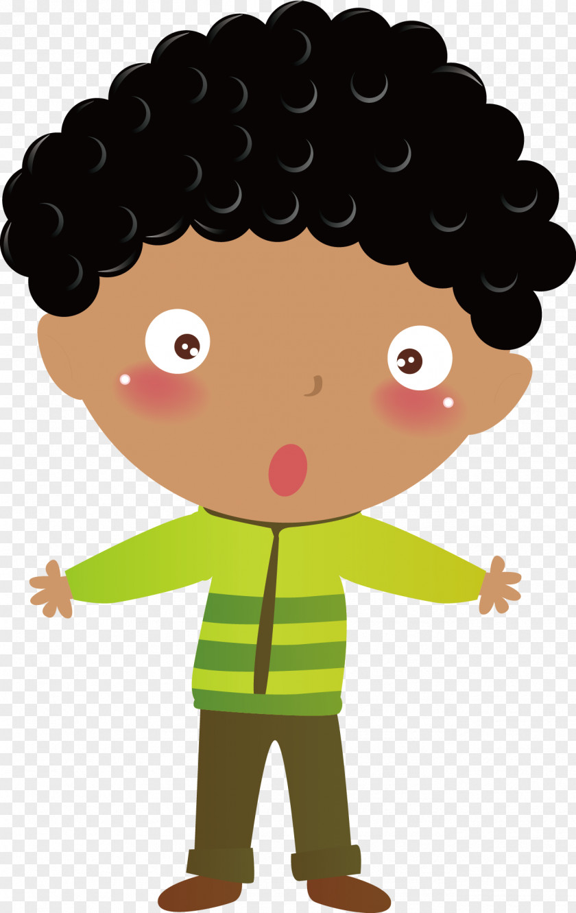 Curly Boy Clip Art PNG