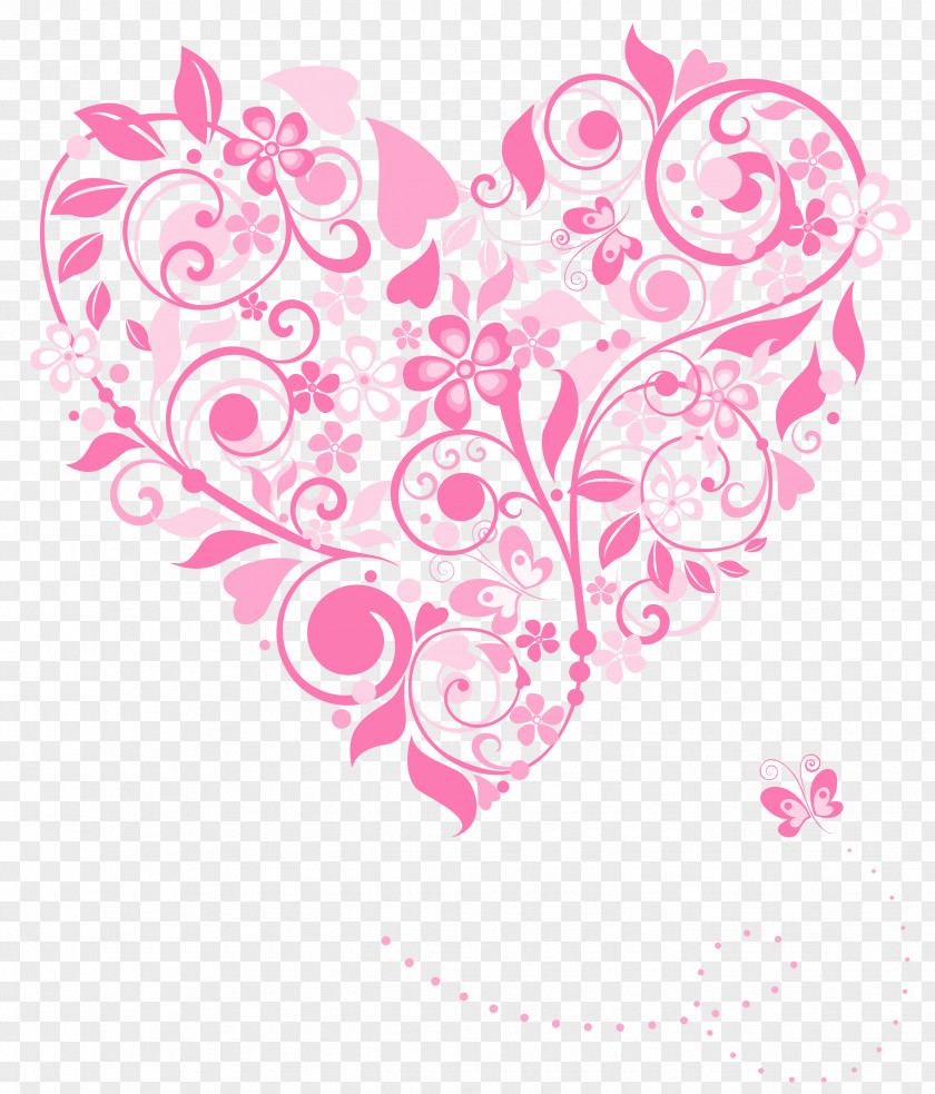 Decoration Heart Flower Valentine's Day Pattern PNG