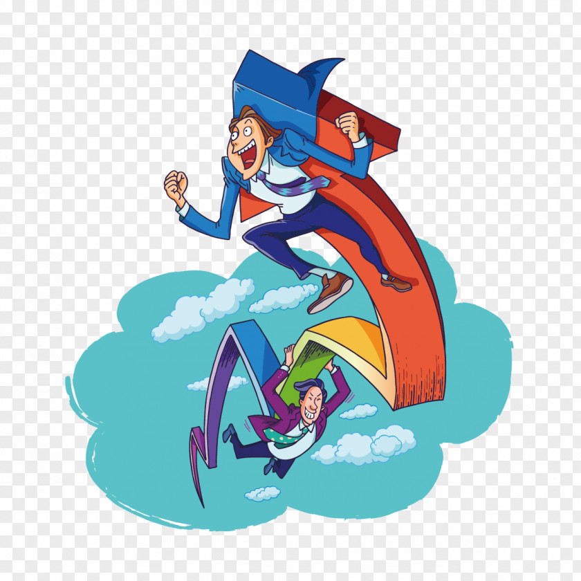 Fly Man Arrow Euclidean Vector Illustration PNG