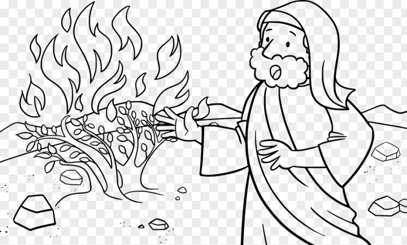 Malec Bible Burning Bush Coloring Book Clip Art PNG