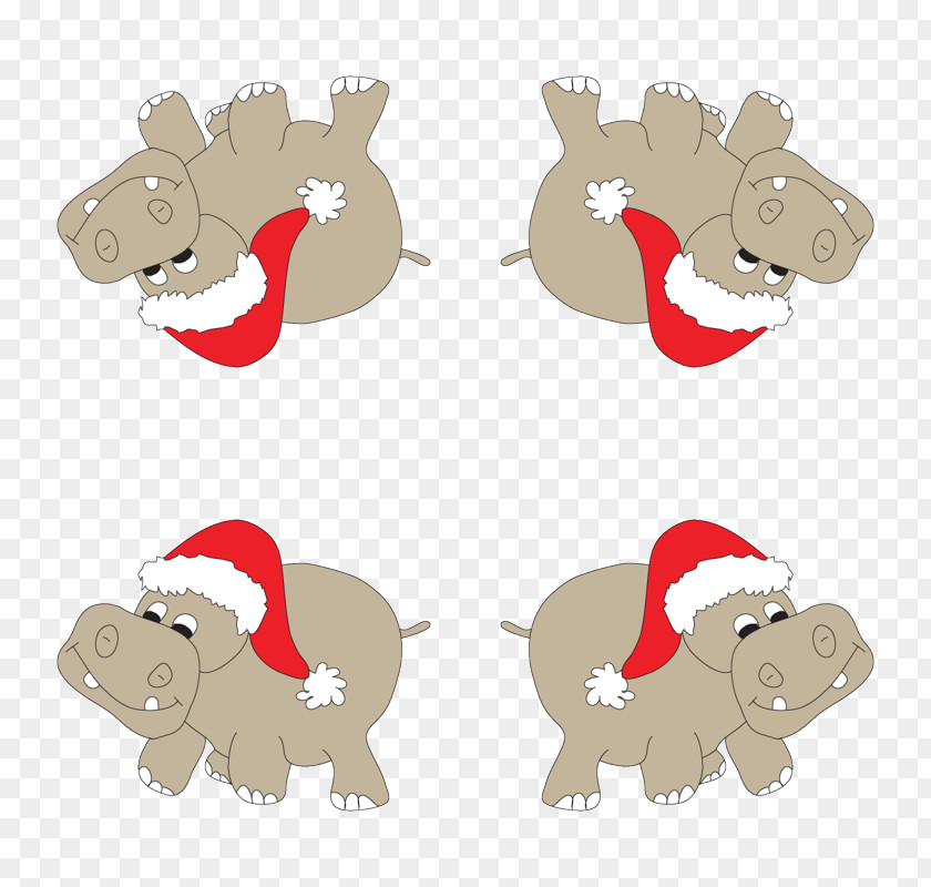 Santa Claus Hippopotamus Spoonflower Desktop Wallpaper Christmas Day PNG