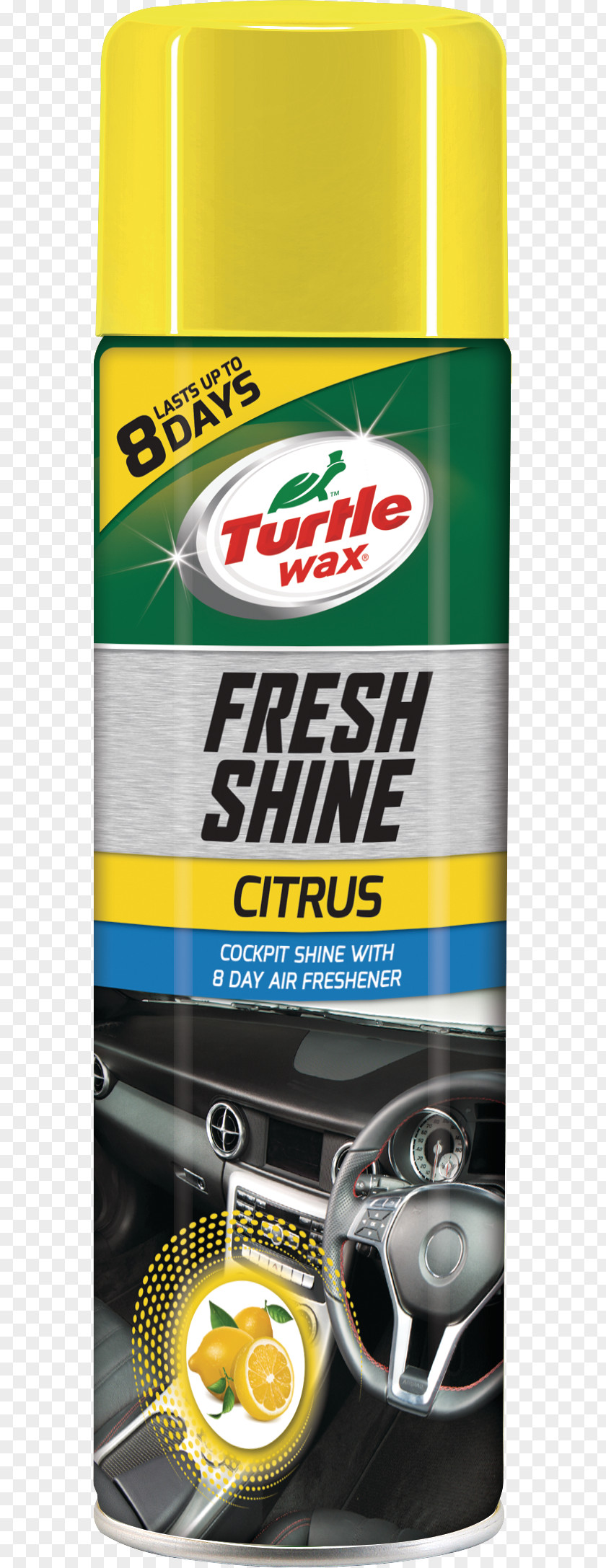 Car Fresh Shine New 500ml Turtle Wax FreshShine Cockpitpflege Spray Vanille 'fresh Shine' Cockpitspray Citrus PNG
