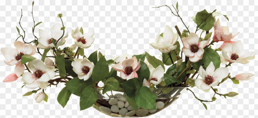 White Flower Glass Floral Design Bouquet Magnolia Artificial PNG