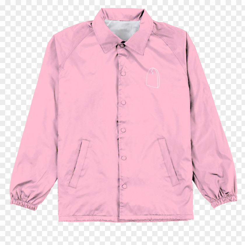 Pink Jacket Blouse Sleeve Button M PNG