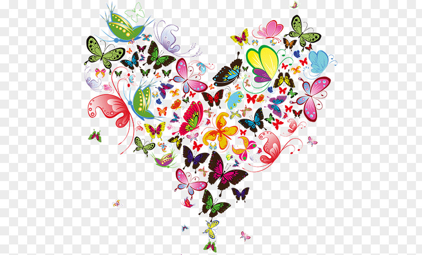 Butterfly Heart-shaped Decoration PNG heart-shaped decoration clipart PNG