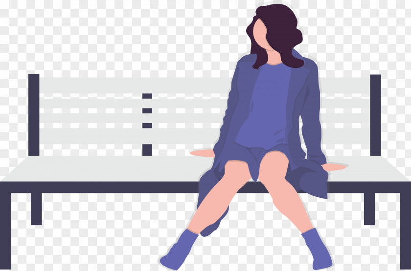 Park Bench Girl PNG