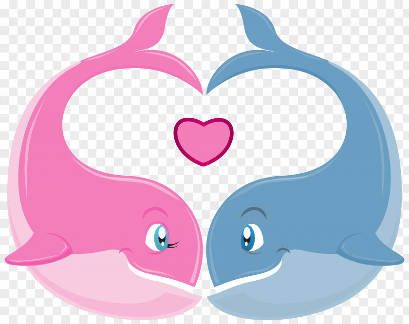 Valentine's Day Whales Couple PNG Clipart Image Heart Clip Art PNG