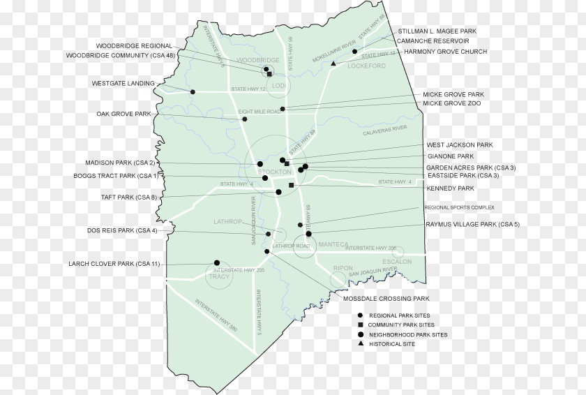 Map San Joaquin River County Parks & Recreation PNG