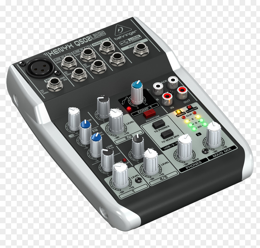 Microphone Behringer Xenyx Q502USB Audio Mixers PNG
