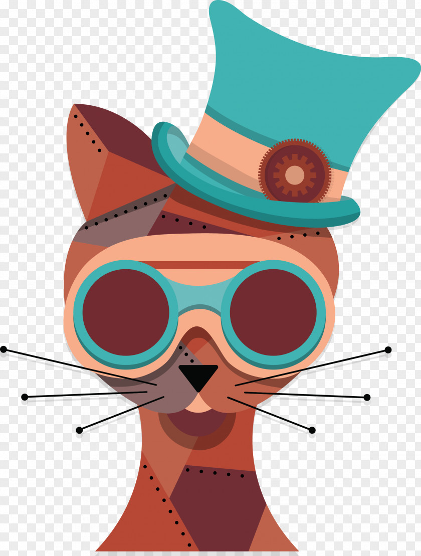 Cat Steampunk T-shirt Design Art PNG