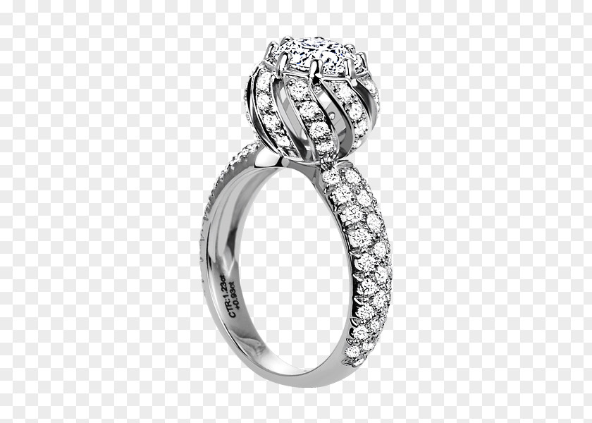 Pave Diamond Rings Wedding Ring Silver Jewellery PNG