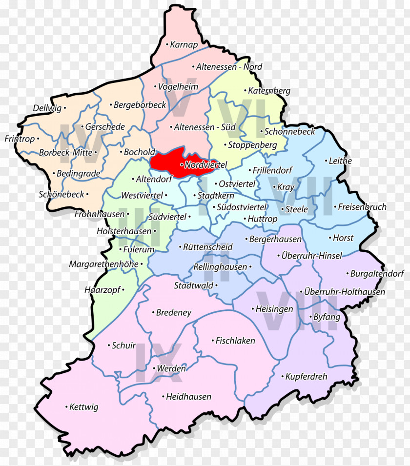 21 Bezirk Steele, Essen Rhine-Ruhr Ortsteil Map PNG