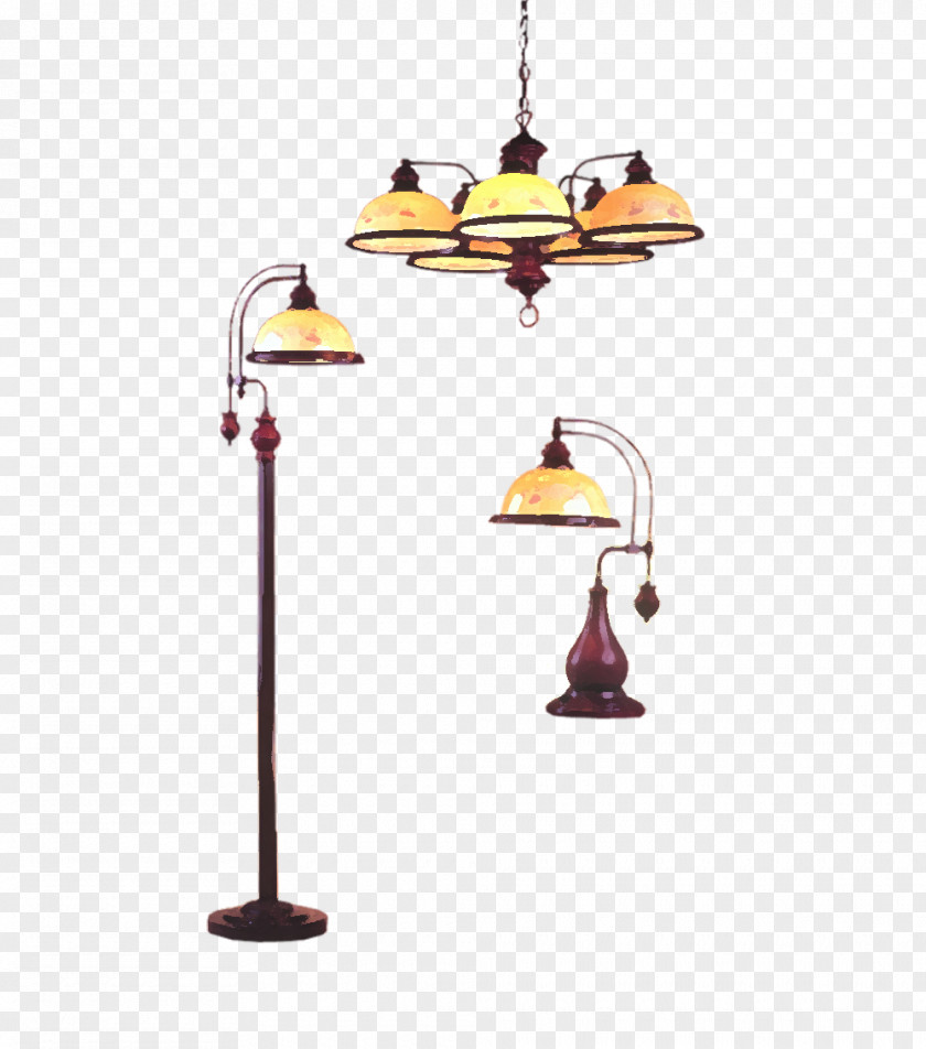 Three Lamps Light Fixture Table Living Room PNG