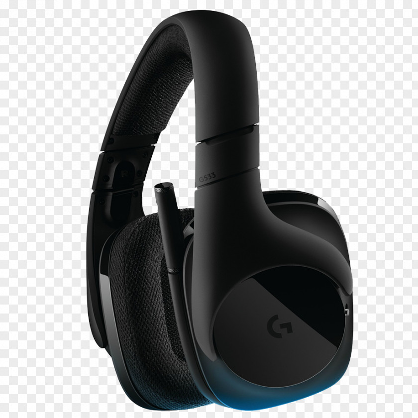 Wearing A Headset Digital Audio Logitech G533 7.1 Surround Sound Headphones PNG