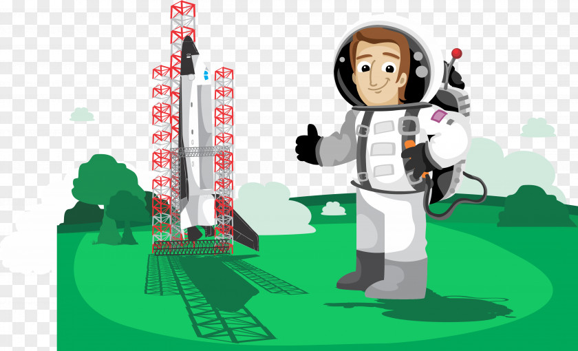 Vector Astronaut Outer Space Rocket Spacecraft PNG