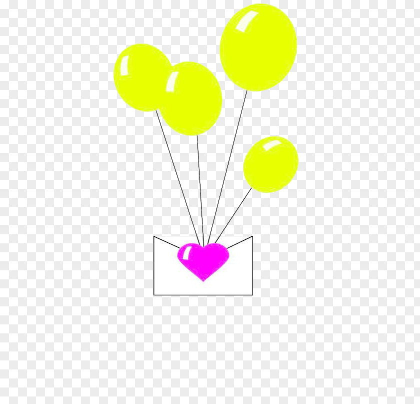 Yellow Balloon Envelope Clip Art PNG