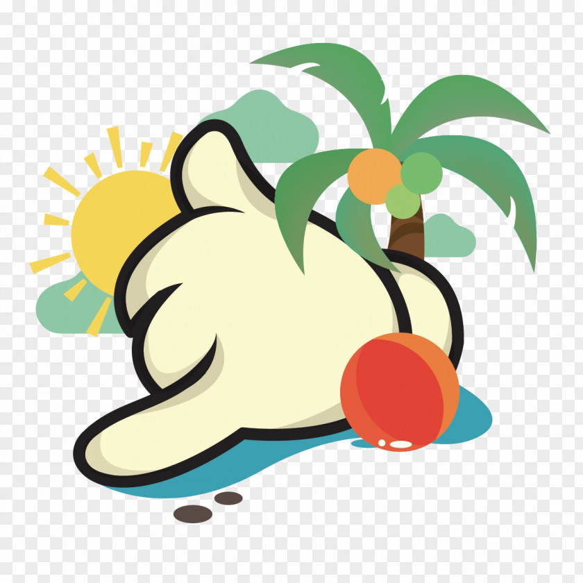 Big Hands And Coconut Trees Clip Art PNG