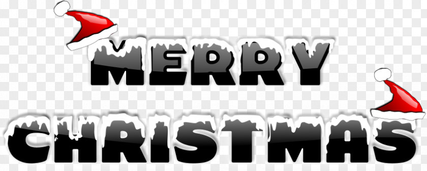 Merry Christmas Card Santa Claus Lettering Word Clip Art PNG