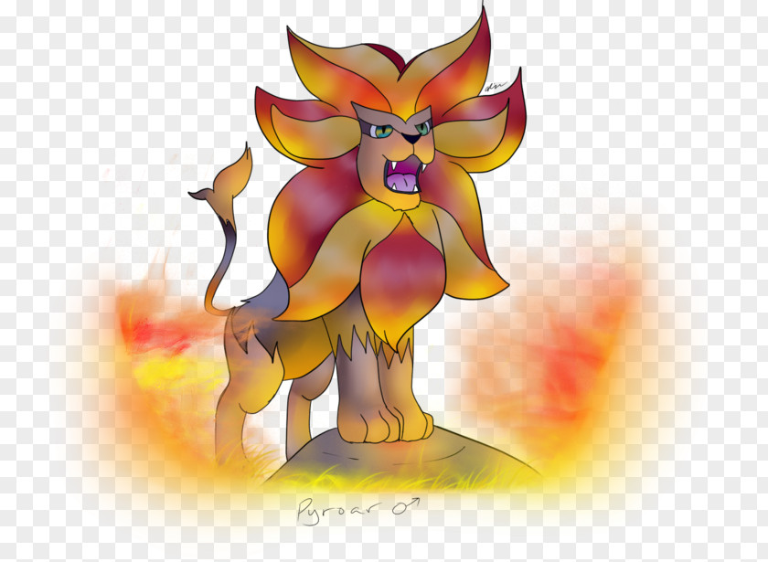 Pyroar Art Litleo Desktop Wallpaper PNG